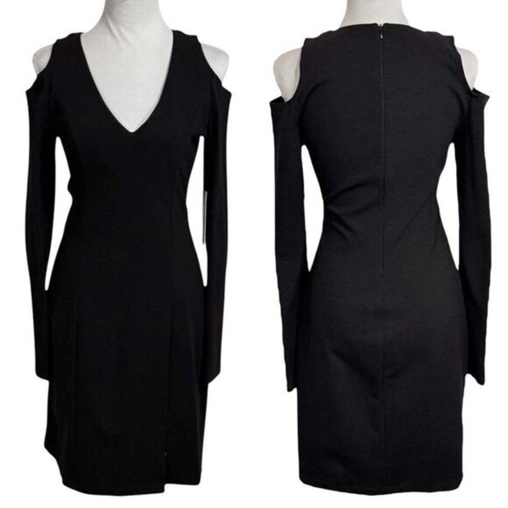 NWT Fifteen Twenty Cold‎ Shoulder Sheath Dress Size M Fitted Long Sleeve LBD